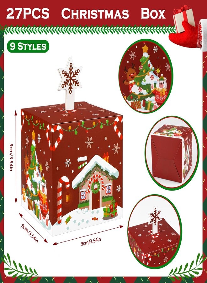 Qpout 27Pcs Christmas Candy Boxes for Gift Giving,3D Xmas Goody Gift Cookies Treat Boxes,Decorative Christmas Favor Boxes for Holiday Xmas Party Favors Supplies Christmas Tree Decoration - Image 2